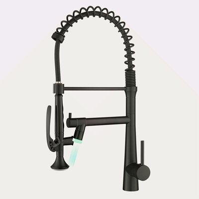 Heavy Duty Commercial Style Kitchen Sink Faucet, Single Handle Pre-Rinse Spring Sprayer Kitchen Faucets, High Arc Pull Down Kitchen Faucet