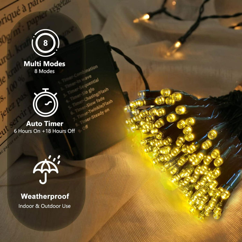LED Indoor / Outdoor String Lights, Multicolour , 3cm H x 5cm L x 4cm D