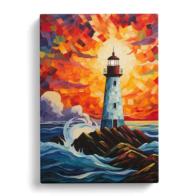 Lighthouse Orphism No.2 - Wrapped Canvas Print, 76cm H x 50cm W x 3cm D