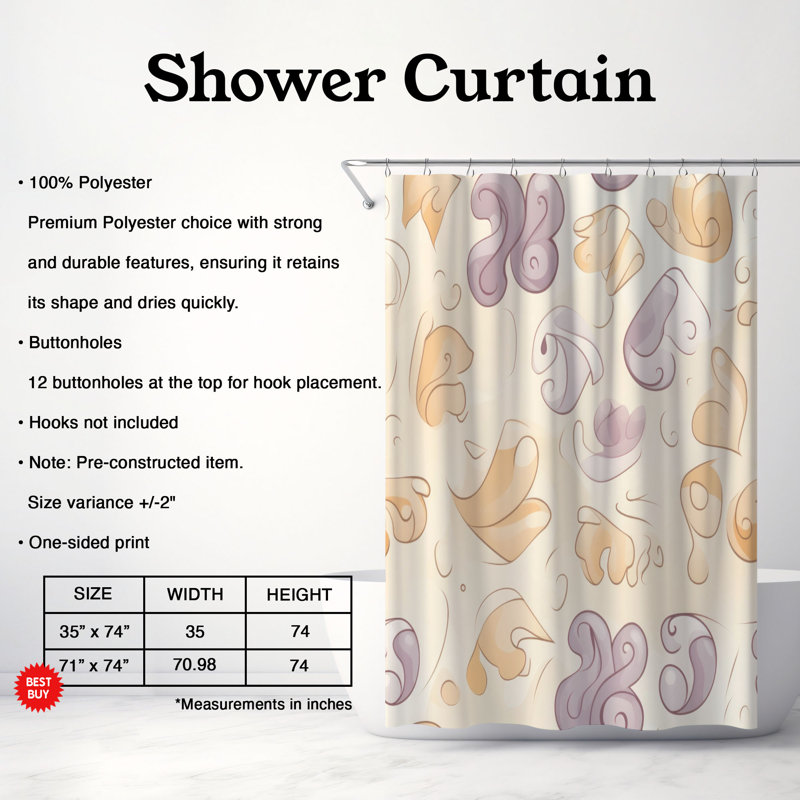 Rideau de douche Cute Hues - Premium, L 71 po x L 74 po