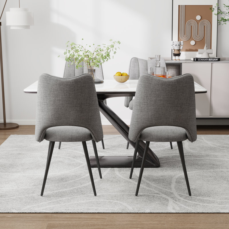 4 - Person Four Leg Dining Set, Gray