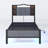 Upholstered Bed Frame With Led Lights & Charging Station-1676423748