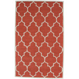 Trellis Handmade Tufted Wool Area Rug in Rusty Red