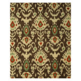 Hand Tufted Wool Geometric Area Rug in Brown
