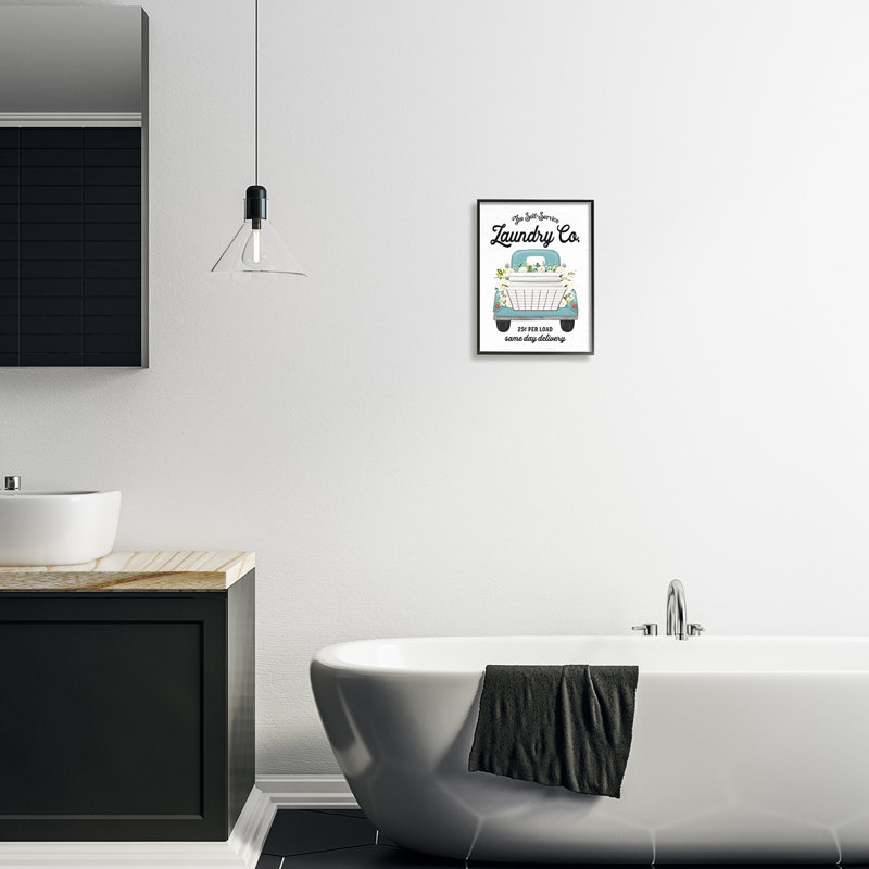 Self Service Laundry Co., Giclée encadrée noir minuit, L 11 po x H 14 po