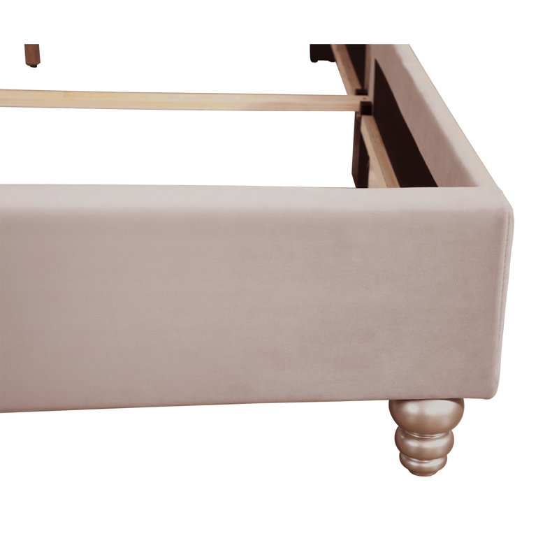 Lit double tapissier transitionnel, Beige