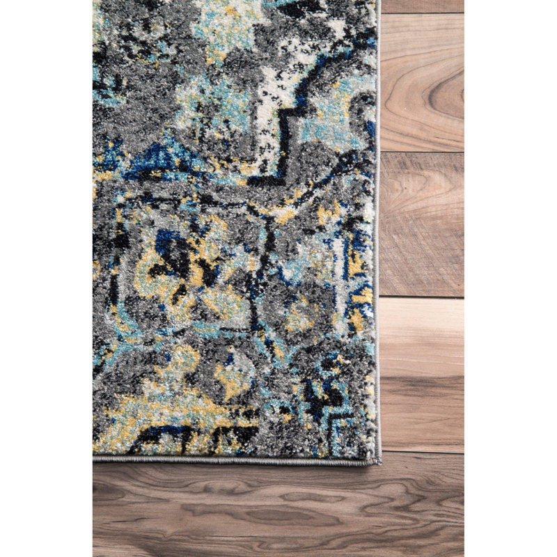 Tapis oriental gris / argenté, Rectangle 5 pi 3 po x 7 pi 7 po