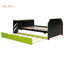 Lit de jour en bois pleine grandeur avec lit gigogne simple, bureau et USB, vert