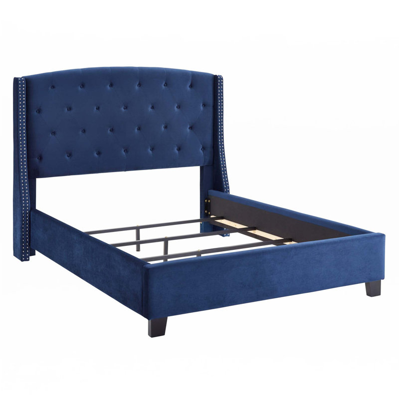 Ensemble de chambre à coucher rembourrée 3 pièces, Bleu