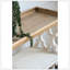 Console 35,5 po x 14 po x 32 po en bois vieilli blanc et naturel, console de style champêtre