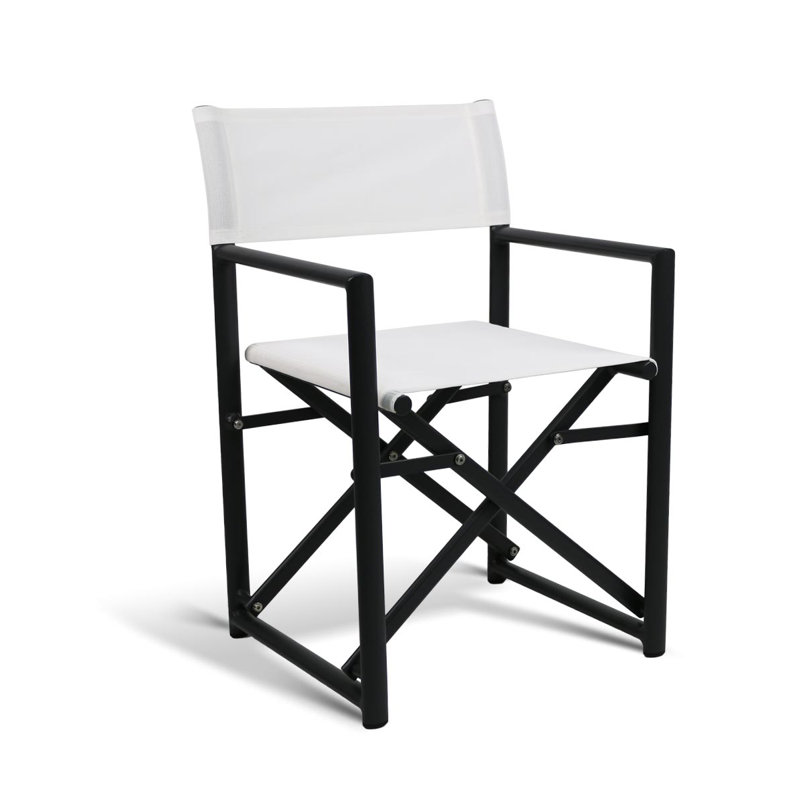 Campaign Folding Armchair, Antracite/White