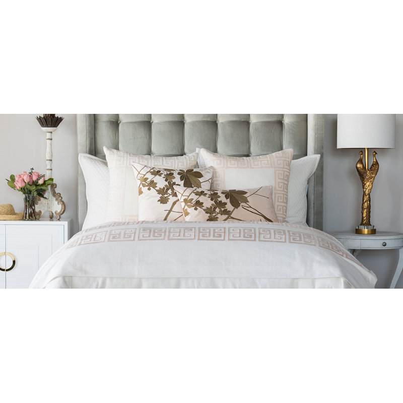 Leaf Square Pillow Cover & Insert, Blush/Antique Gold