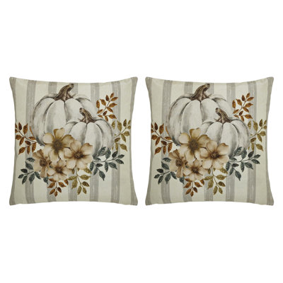 Farmhouse Pumpkin Pillow Cover Set of 2 16Lx16W