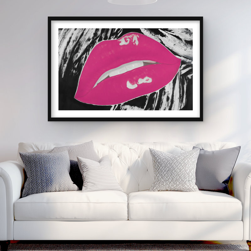 Baiser rose lustré - romantique rose, impression encadrée