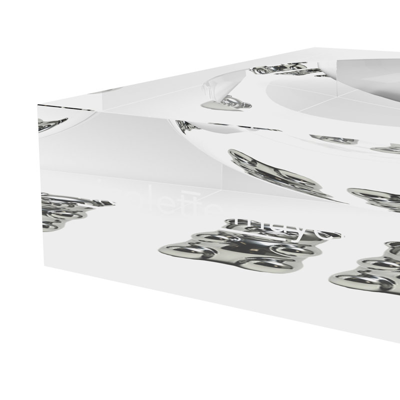 Chrome Bear White Acrylic Candy Catchall Dish, 8"W x 8"D x 2"H