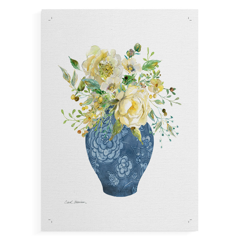Sunny Chinoiserie I - Impression sur toile seulement - NON CADRE, H 18 po x l 12 po