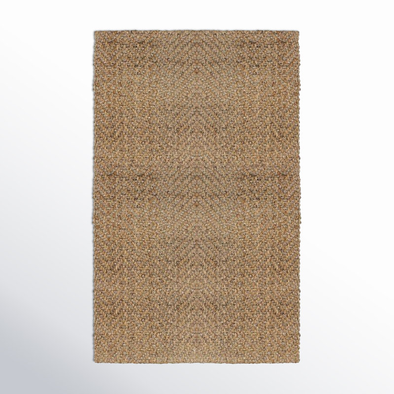 Jute / Sisal Chevron Area Rug in Brown, Rectangle 9' x 12'