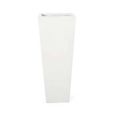 Pot à fleurs effilé pour espaces extérieurs - 13,17 L x 13,17 l 33,09 H, oxyde de magnésium blanc mat, rehausser l'esthétique de votre cour arrière