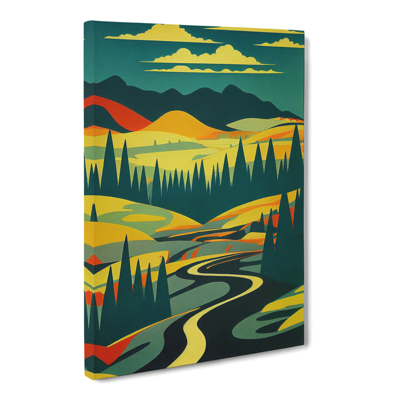 Wheaton Spring Landscape Art Deco Vol.2 - Wrapped Canvas, 50cm H x 35cm W