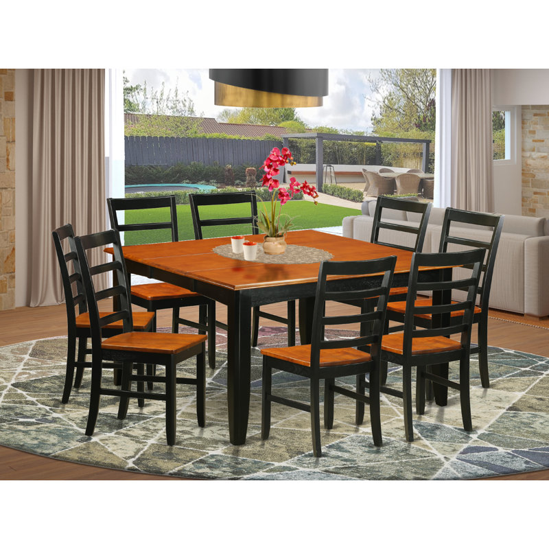 Krull Solid Wood Solid Wood Top Four Leg Dining Set, 5 Pieces: Table, 4 Chairs, Wood, Cherry