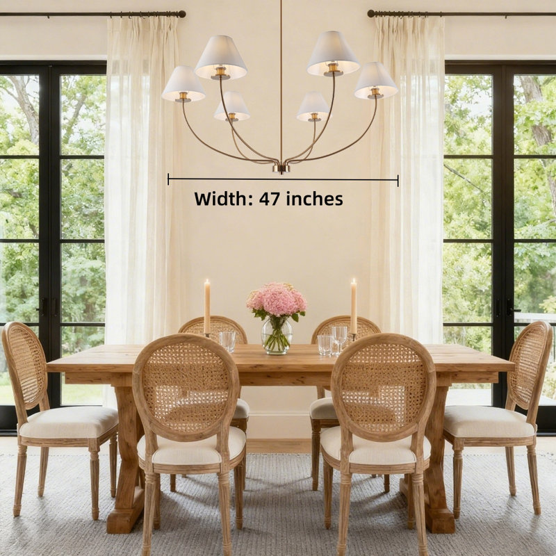 6-Light Chandelier, Laiton