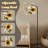  Arc Floor Lamp Sunflower Droop Tall Modern Standing Lamp LED Adjustable Linen Lampshade 3 Color Temperatures