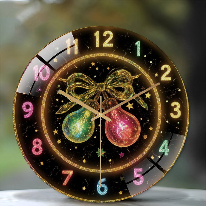 Horloge murale en verre 12 po