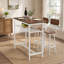 Ensemble de table de bar 3 pièces avec 2 tabourets, structure en métal et tablette de rangement, table haute moderne avec plateau en bois pour cuisine, salle à manger et salon