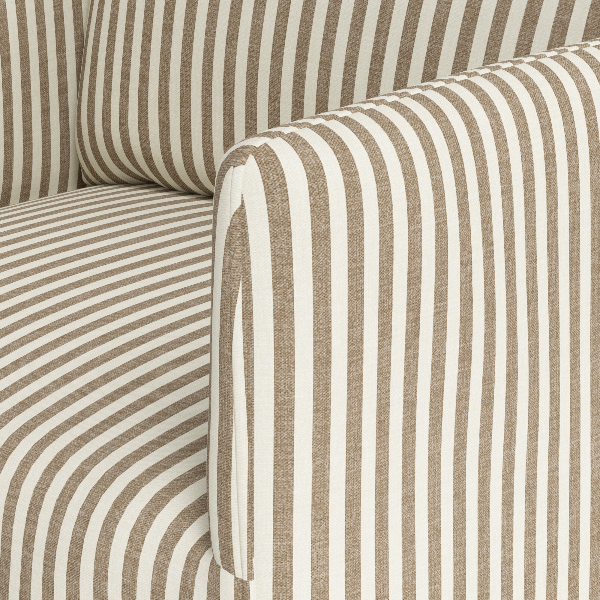 Lindy Dining Chair- Slipcover Only, Burlap Striped