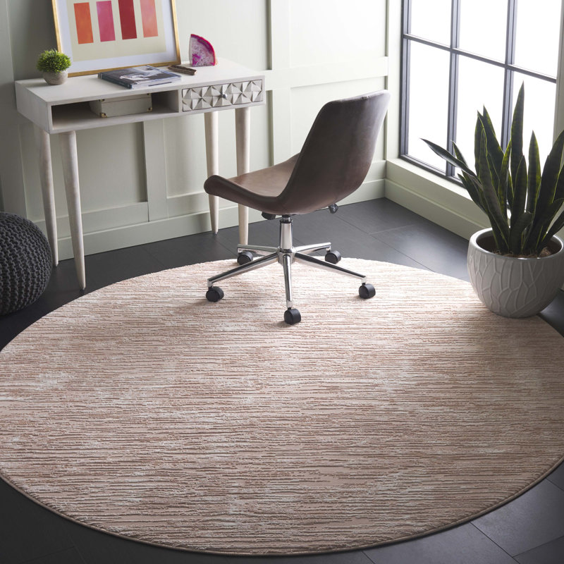 Tapis à motif abstrait Latorsha Performance, Rond 6 pi 7 po