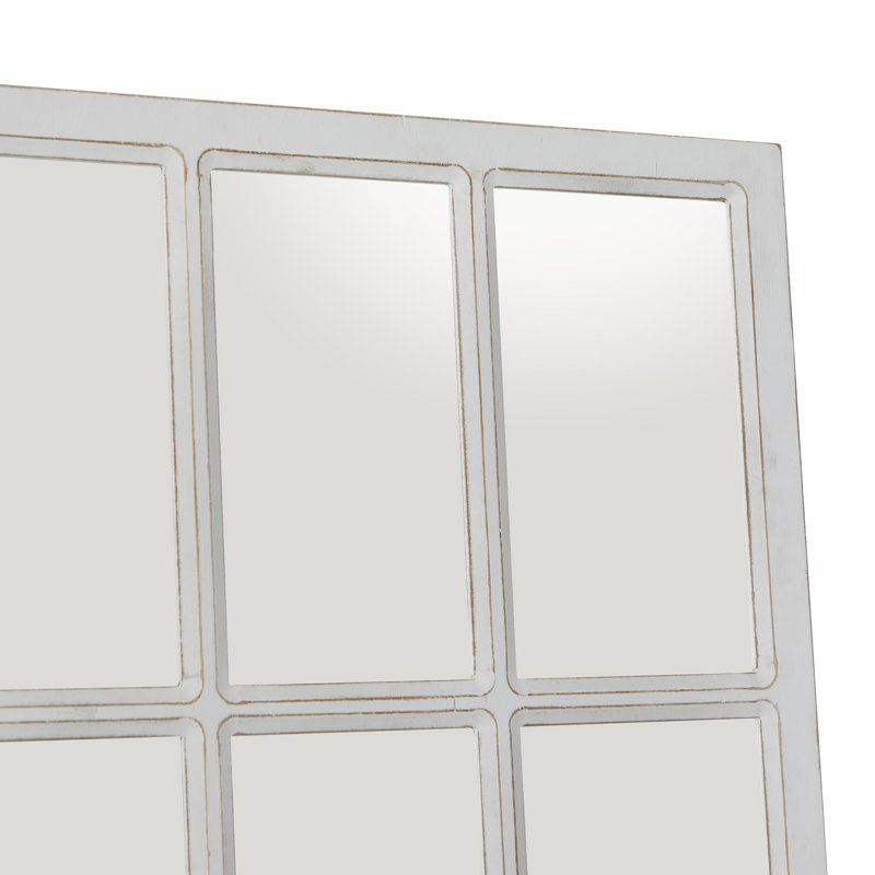 Miroir mural en bois blanc