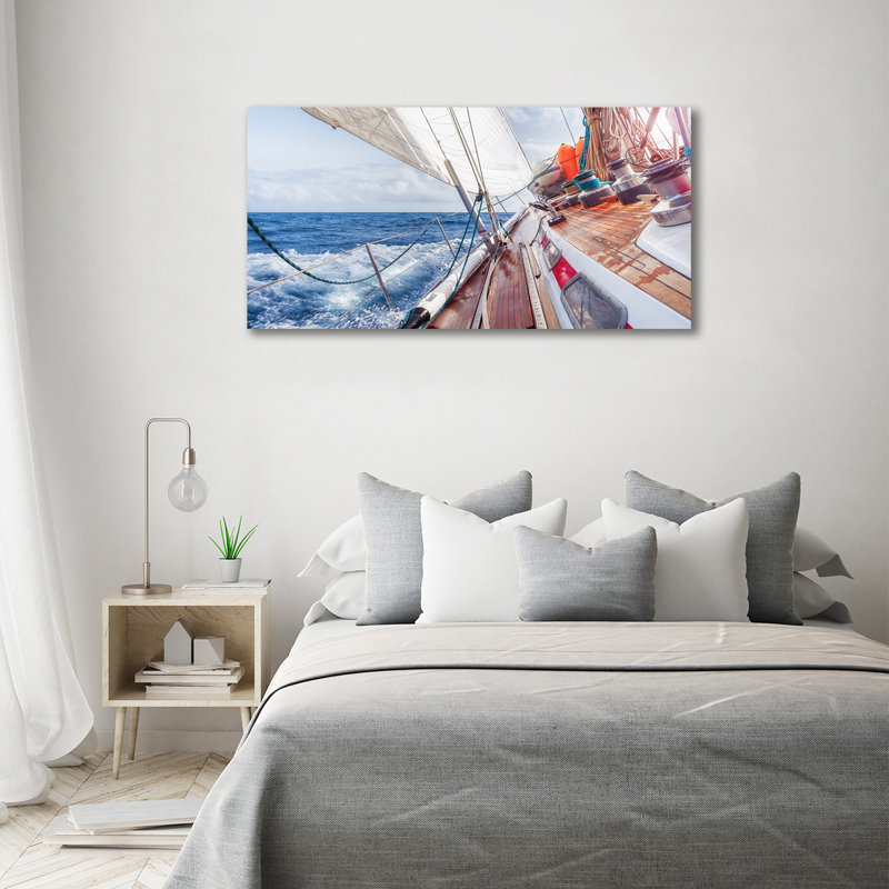 Sailboat In The Sea - No Frame Print on Canvas