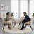 Set Of 2 Modern Faux Leather Swivel Dining Chairs, Upholstered Side Chairs For Kitchen & Living Room-1397434703