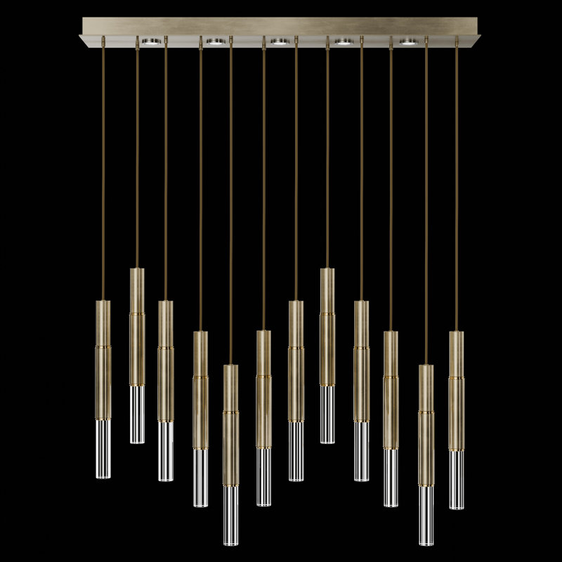 Luminaire suspendu l 61 po Antonia, Feuille d'or douce standard / laiton