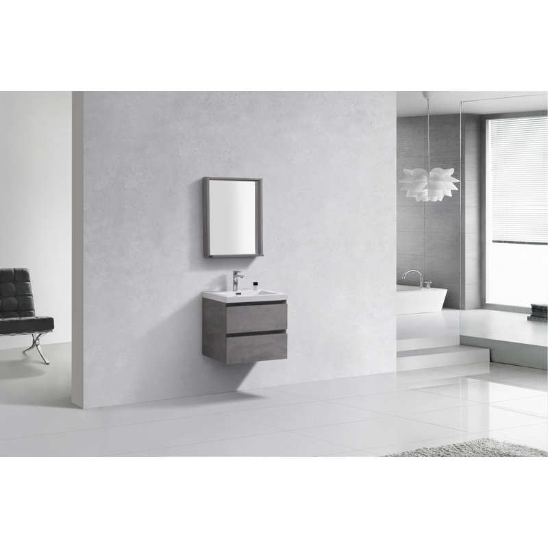 Niesa 23.5'' Single Bathroom Vanity with Poly Marble Top