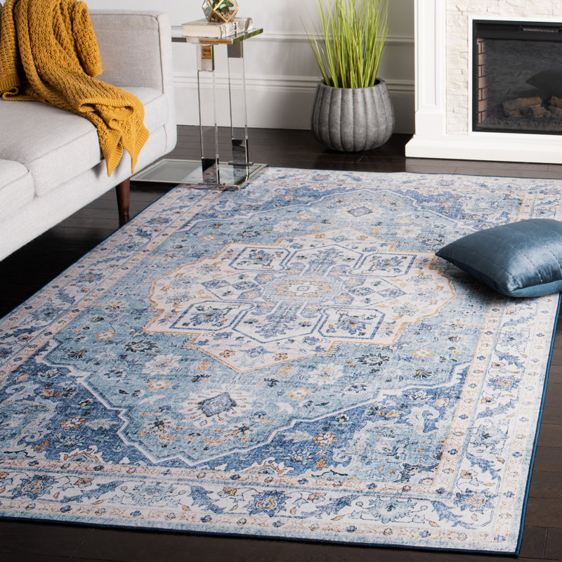 Sandin Oriental Power Loom Blue Area Rug, Rectangle 183 x 274cm