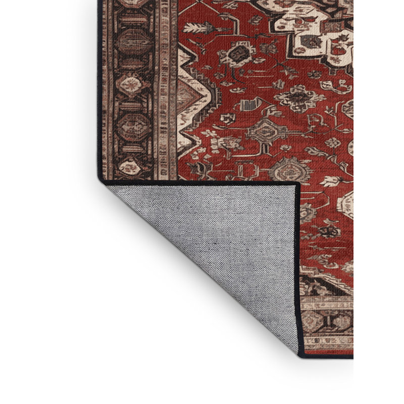 Tapis brun lavable à la machine, Rond 7 pi