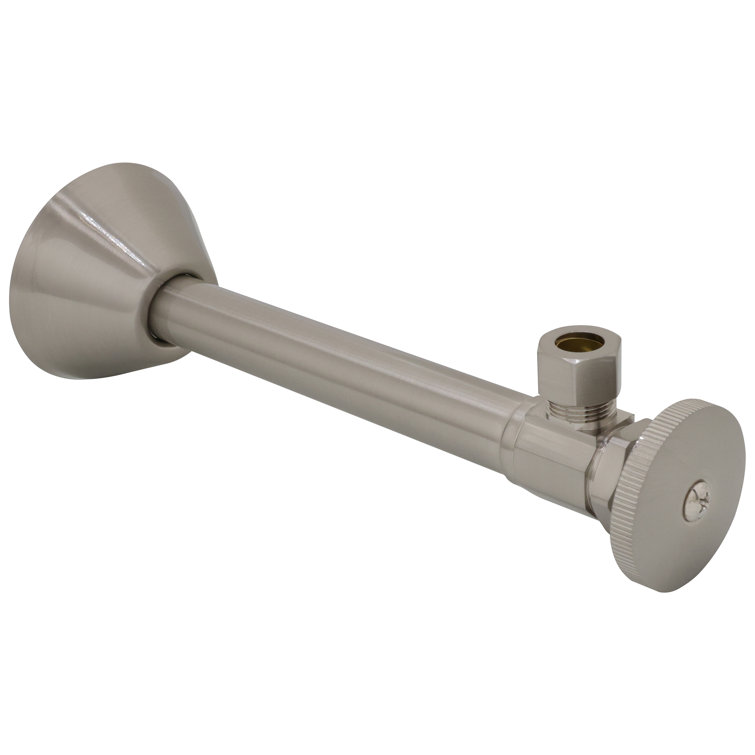 Round Handle Angle Stop Valve, 1/2" Copper Sweat x 3/8" OD Compression Outlet