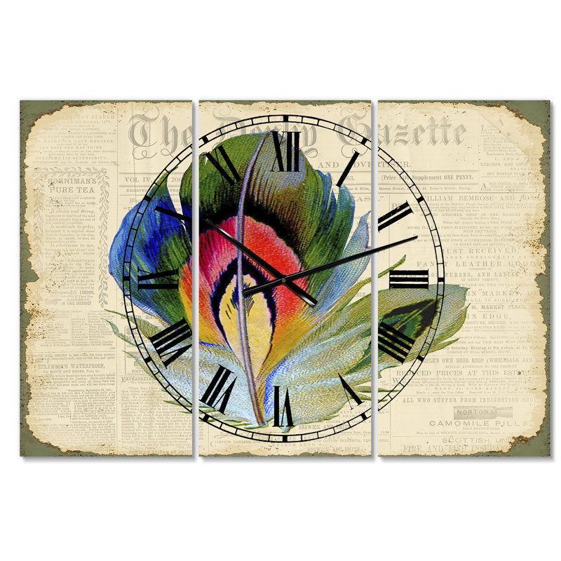 Horloge murale 3 panneaux