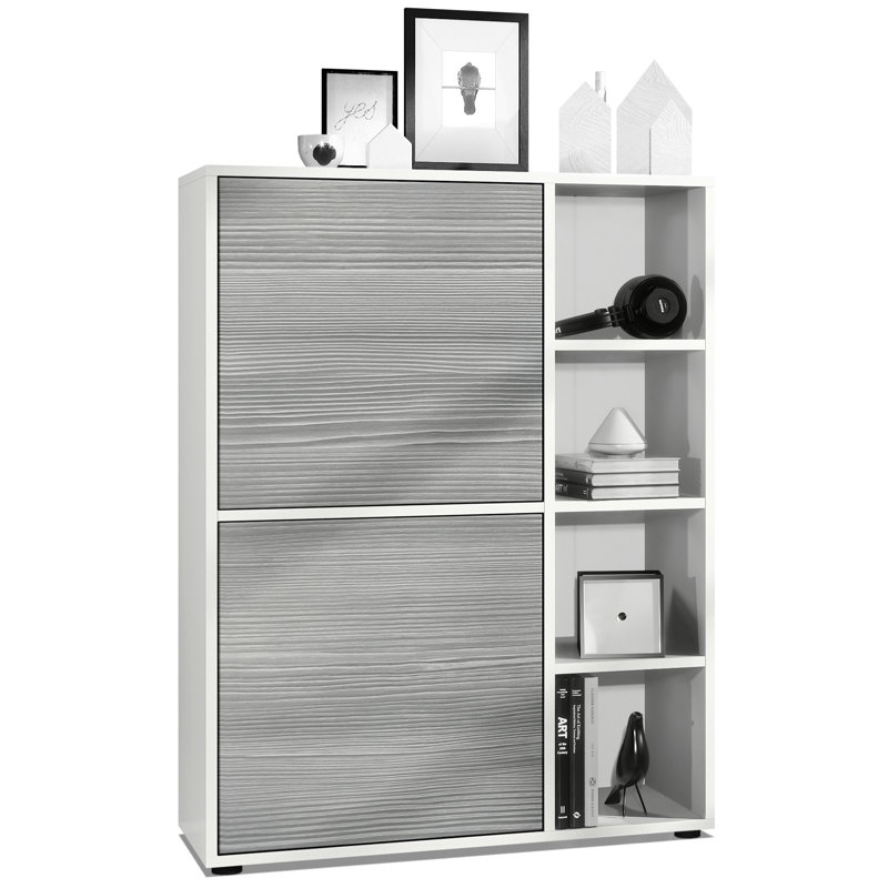 Mccafferty 79 cm W Highboard, White Matt/Avola Anthracite