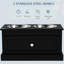 Grande station d'alimentation pour chien avec rangement, capacité de 11 L, noir, acier inoxydable amovible pour un espace de rangement hygiénique pour animaux de compagnie