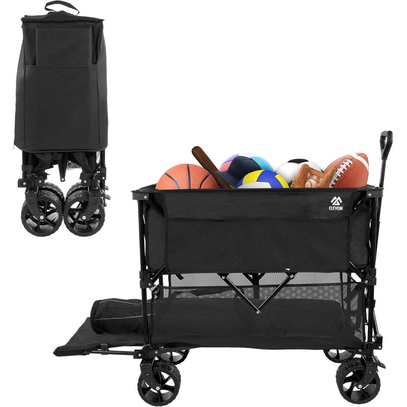 Chariot utilitaire pliable de grande capacité à cadre en acier robuste