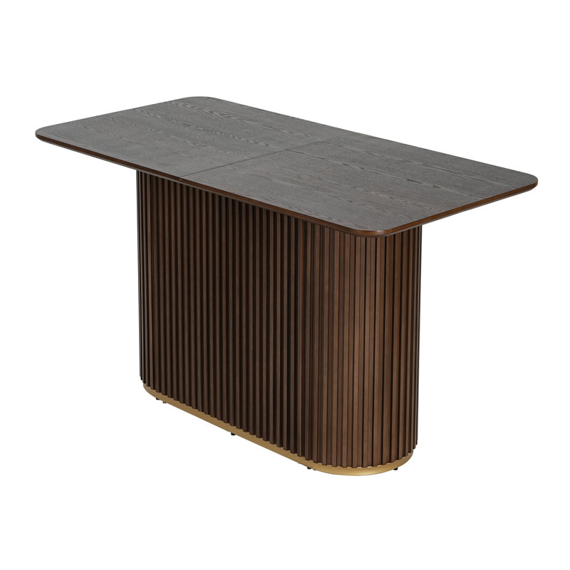 Table de comptoir 63 po Mid-Century, Brun