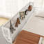 Lit mezzanine double pleine grandeur avec rangement supérieur, lit en métal, blanc, rembourrage antidérapant, garde-corps pour tablettes de rangement en maille, adolescents, capacité de 300 lb, espace sous le lit de 54,3 po-630376868-630376875