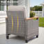 Ensemble de 2 chaises longues en osier gris avec accoudoirs ergonomiques et 4 coussins-544007182
