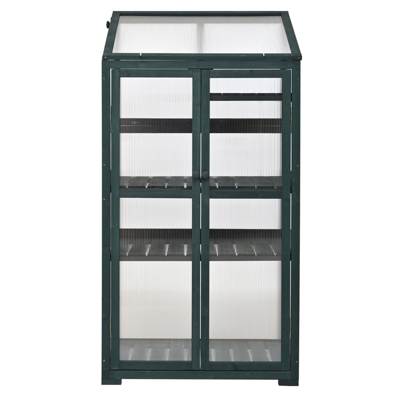 TOPMAX 62Inch Height Wood Large Greenhouse Balcony Portable Cold Frame With Wheels And Adjustable Shelves For Outdoor Indoor Use