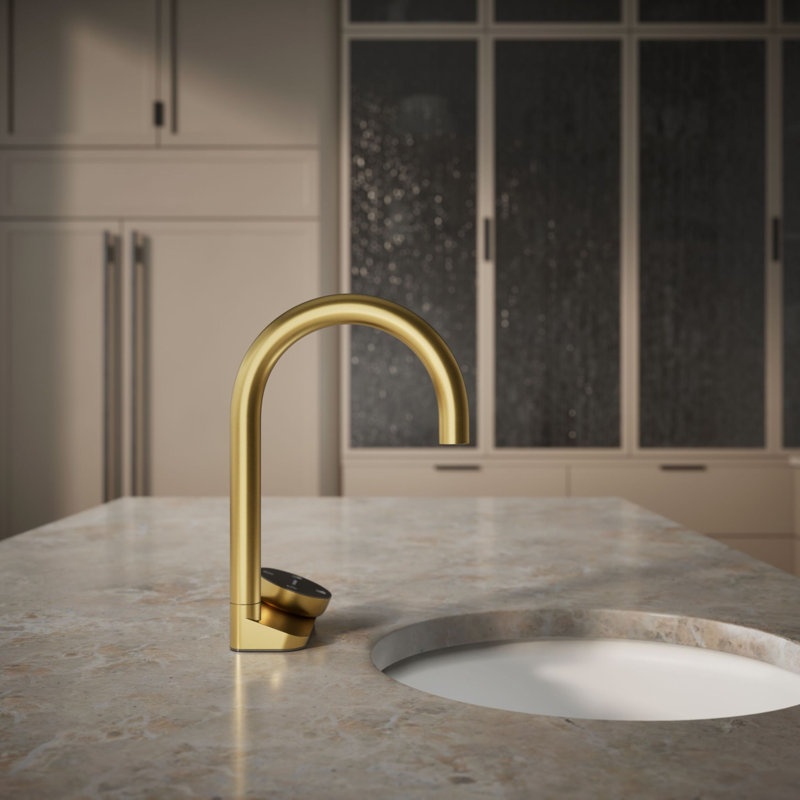 Aquifer4-In-1 Short Arc Beverage Faucet, Brushed Brass