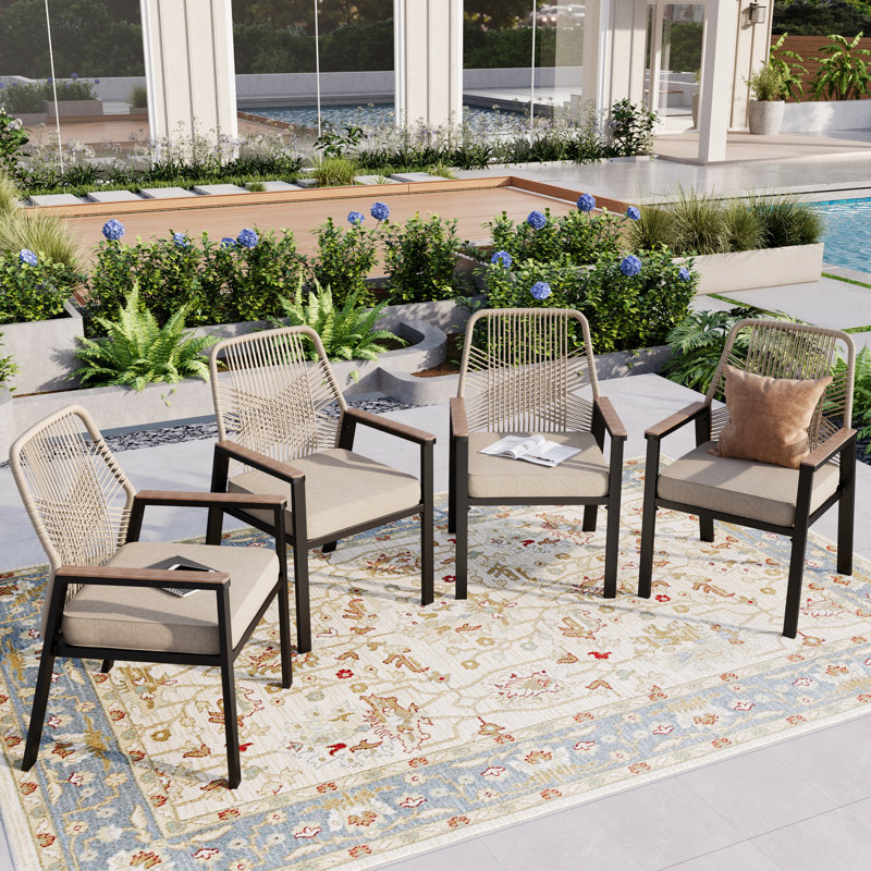 Outdoor Dining Armchair With Cushion