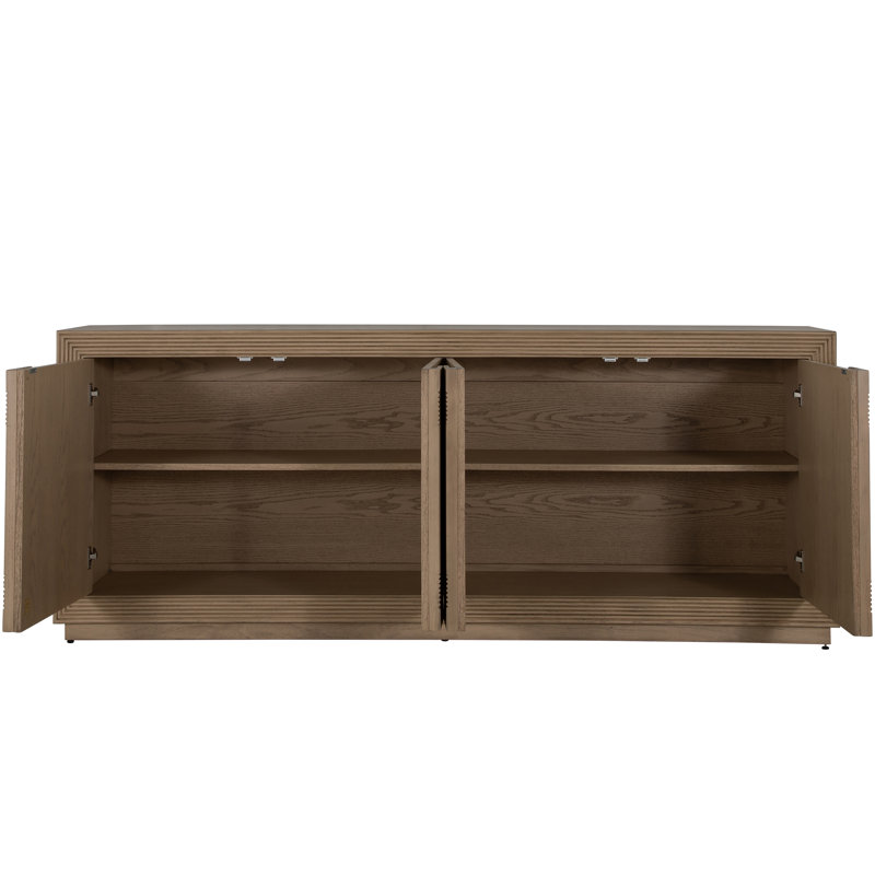 Areo Sideboard - Black, 34.25" H x 86" W x 16" D, Brown