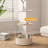14.57"L Cream Sintered Stone Side Table